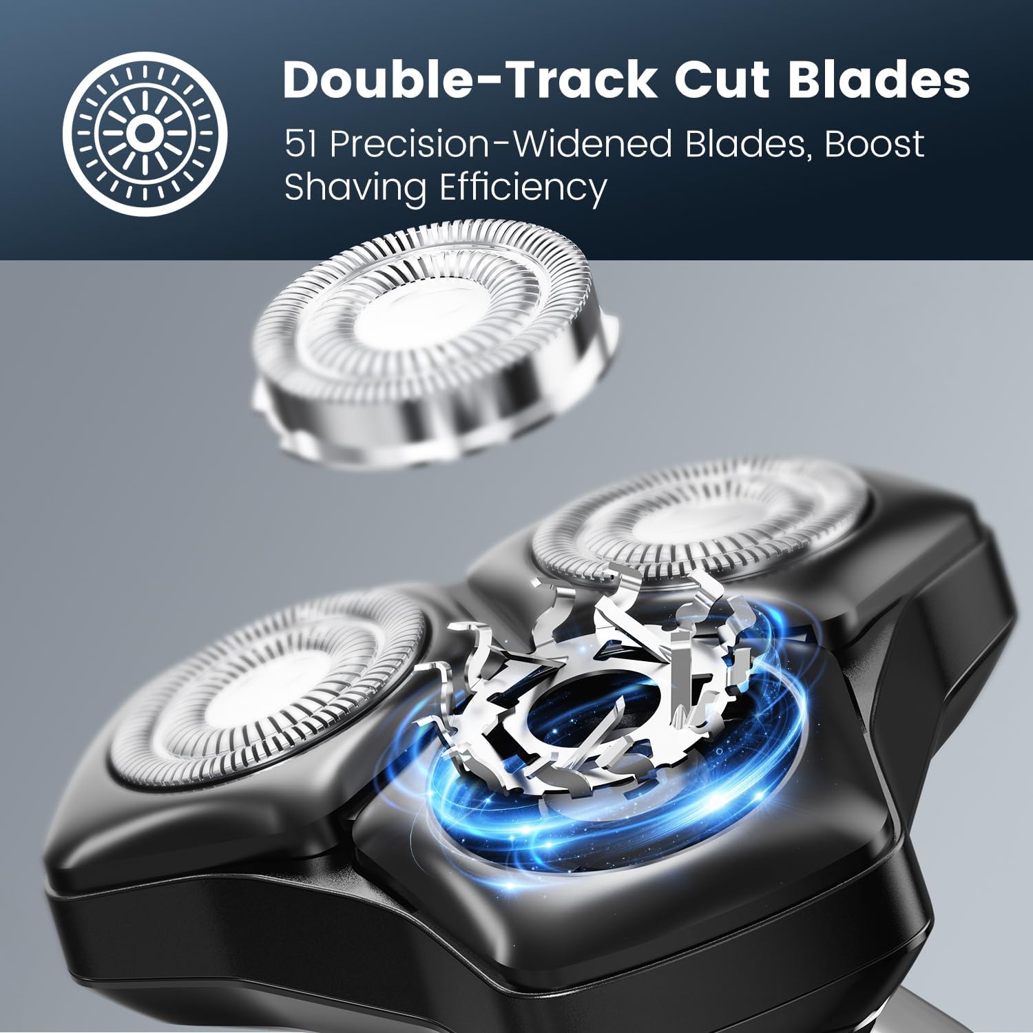 Detalle de OIAMTO 3-in-1 Wet/Dry Electric Razor for Men with 4D Floating Heads