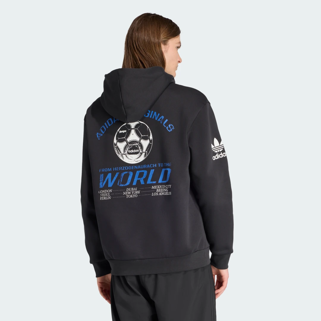 Thumbnail 1 de Sudadera estampada con capucha Adidas – negro, versátil y cómoda para el día a día