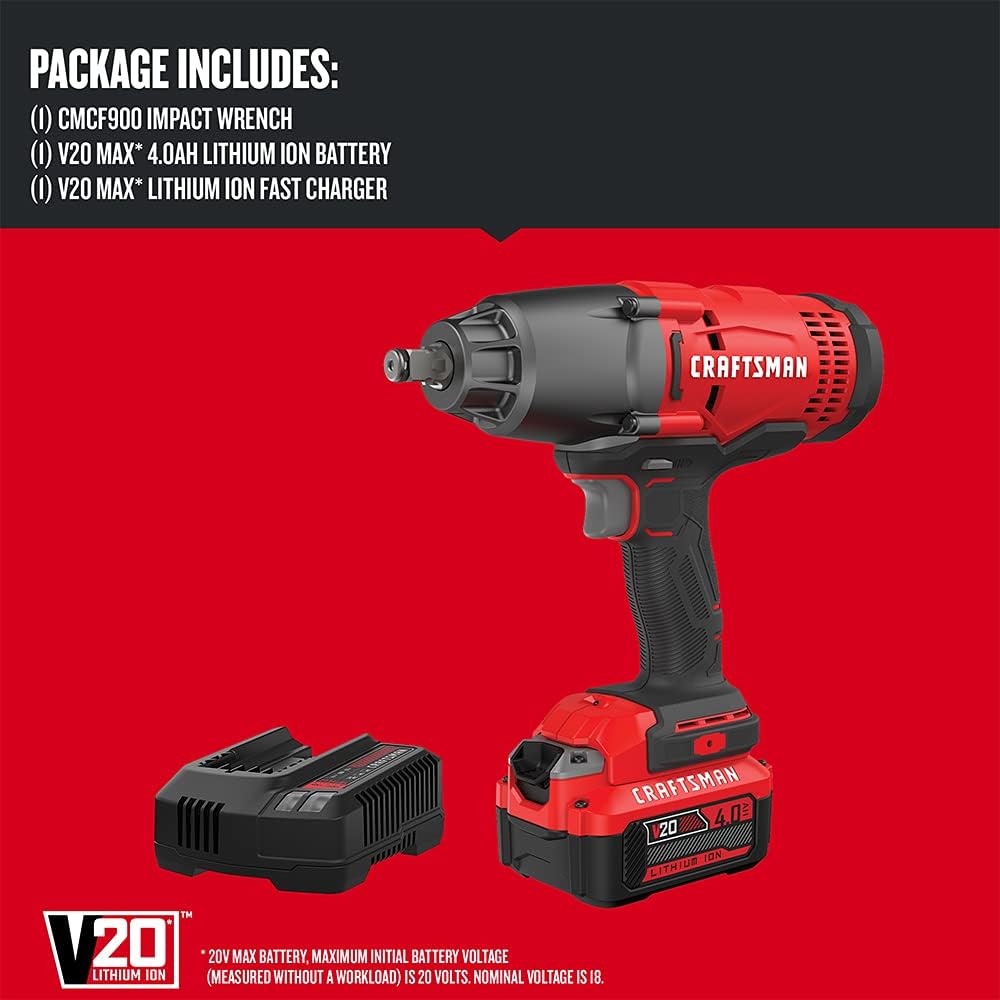 Detalle de CRAFTSMAN CMCF900M1 1/2" Cordless Impact Wrench with 4Ah Battery