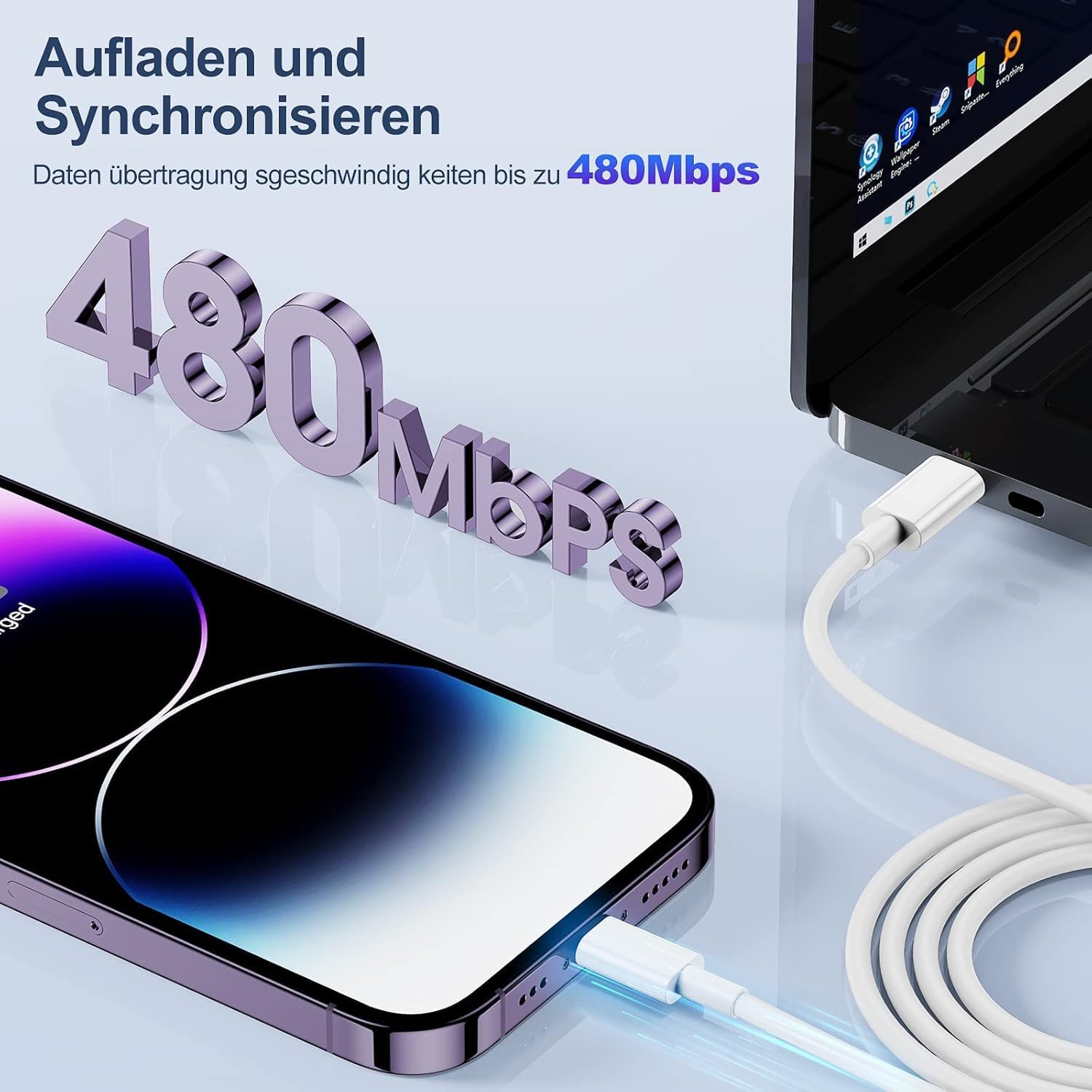 Thumbnail 4 de iPhone Schnellladegerät 20W USB-C mit zwei Kabeln – Schnelles, sicheres Laden für Apple-Geräte