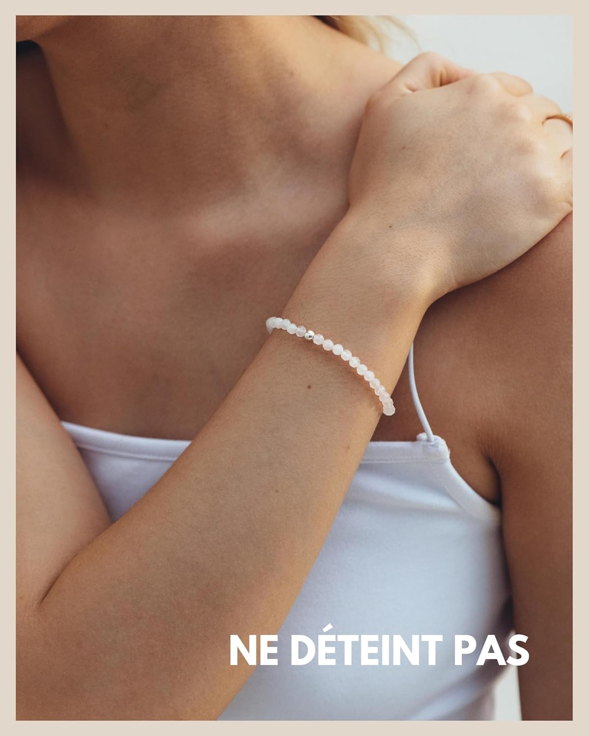 Detalle de GD GOOD.designs EST. 2015 Bracelet de perles avec pierres naturelles et perle en argent 925 – 18 cm