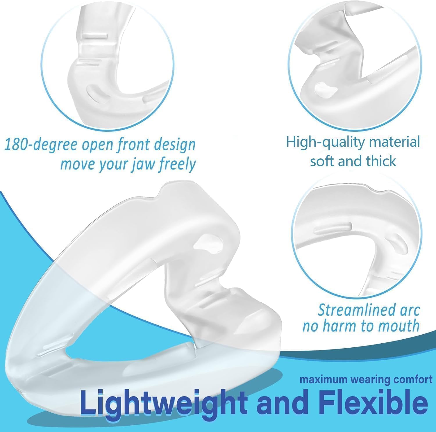 Detalle 2 de AIOUTGOGO Anti Snoring Mouthpiece (180 open front design) — ready to use snore stopper