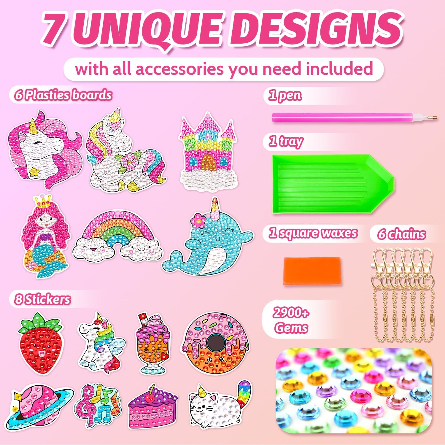 Detalle 2 de Maqhpu Girls Diamond Art Kit 14 PCS ๐จ
