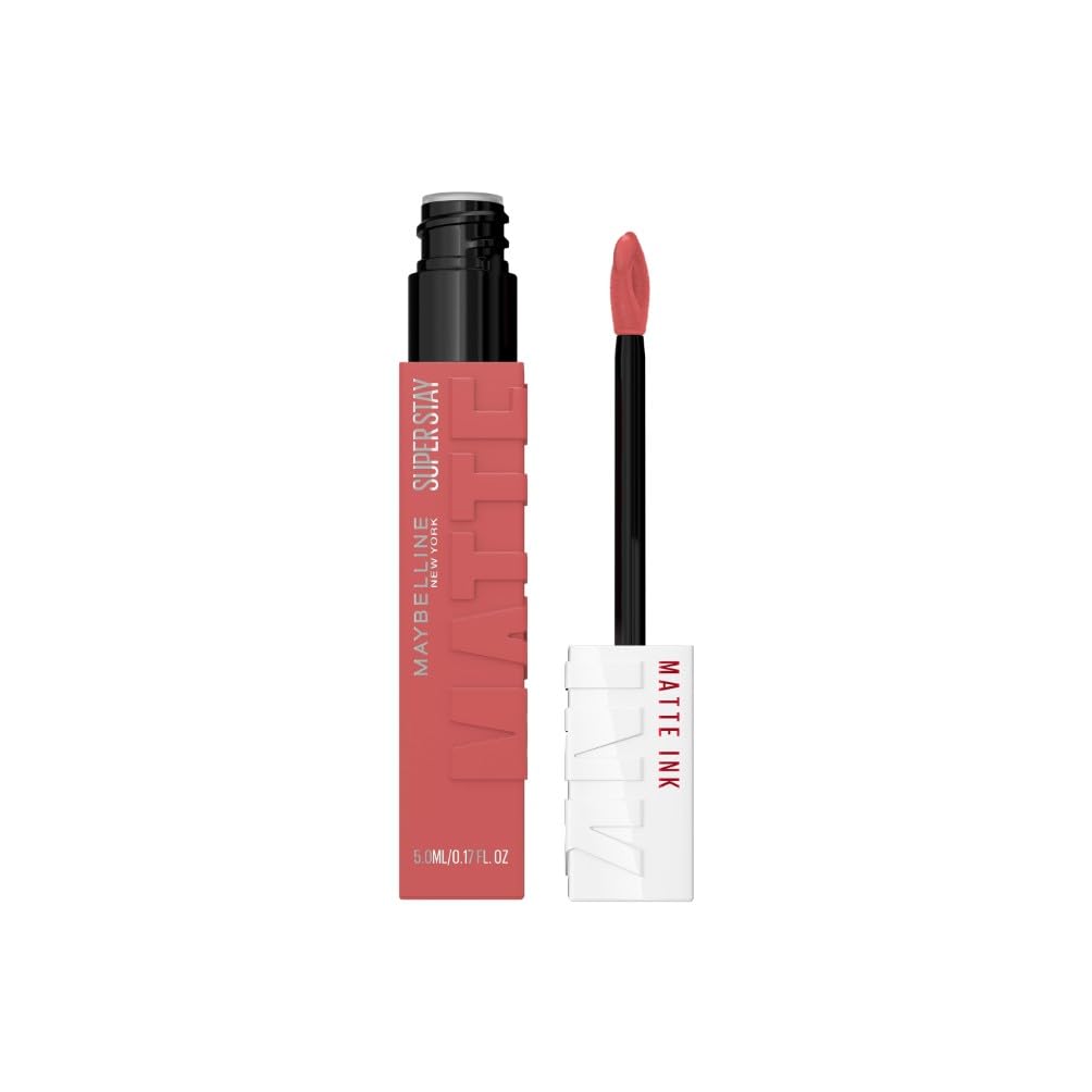 Detalle de Maybelline New York Super Stay Matte Ink 175 Ringleader – Flüssiger Lippenstift, 16 Stunden Halt, Mattes Finish