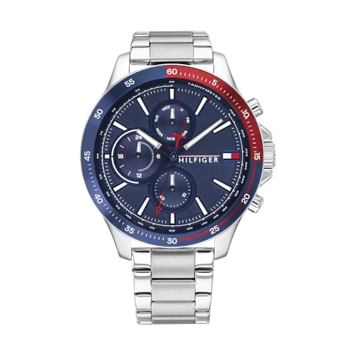 Imagen de Tommy Hilfiger Analogue Multifunction Quartz Watch for Men with Silver Stainless Steel Bracelet – 1791718 en OfertitasTOP