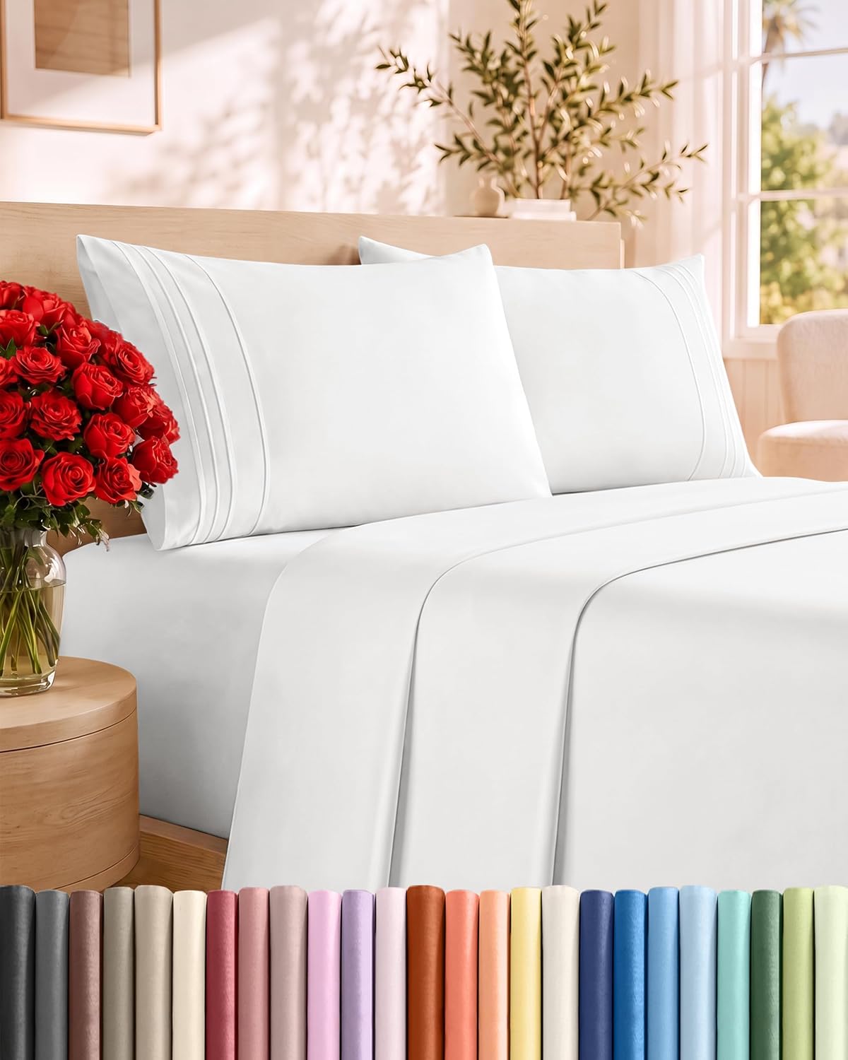 Detalle de Queen size 4-piece hotel sheets