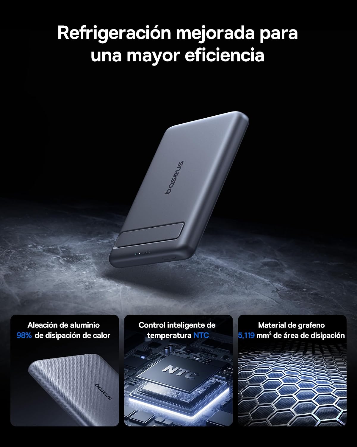 Thumbnail 5 de Baseus Mini MagSafe Power Bank 5000mAh Grau