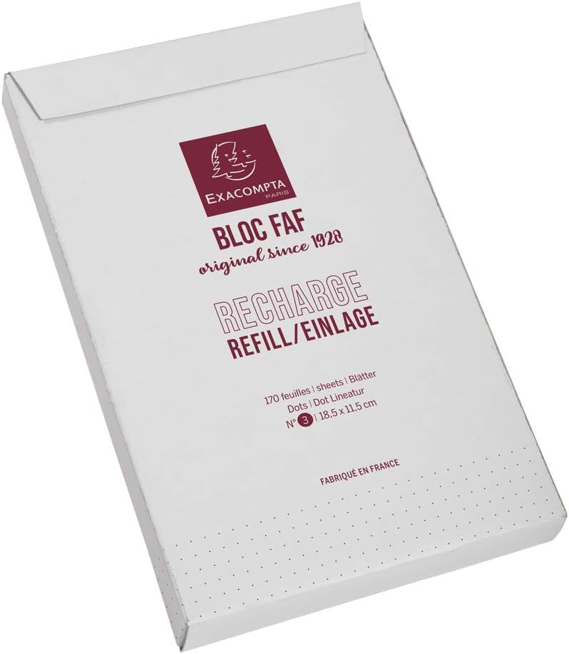 Detalle 2 de Exacompta FAF Desk Pad Refill No.2 (12522E) – 170 Sheets, 160 x 100mm, 70gsm, FSC-Certified
