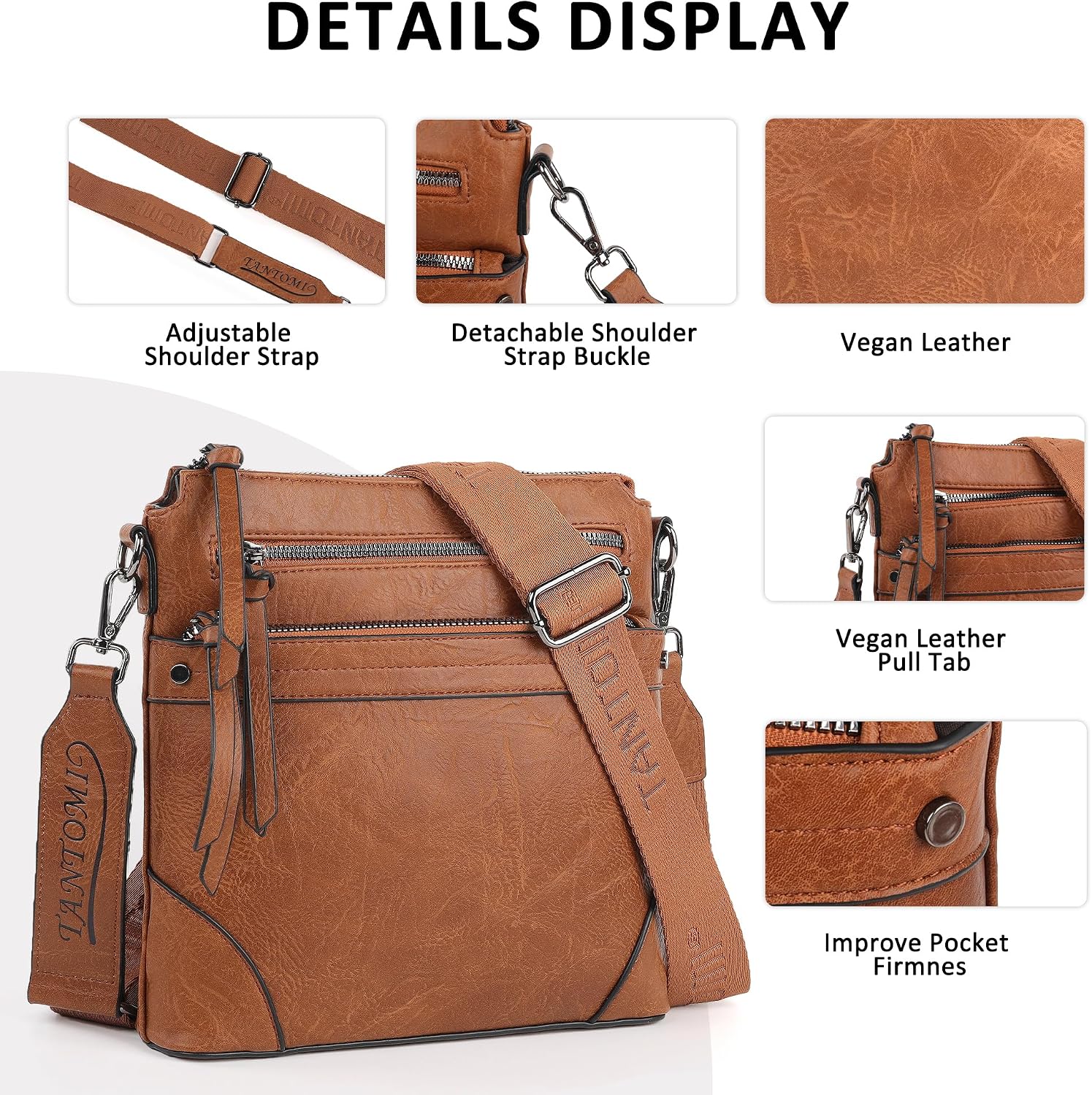 Detalle de TANTOMI Crossbody Bag in Vegan Leather