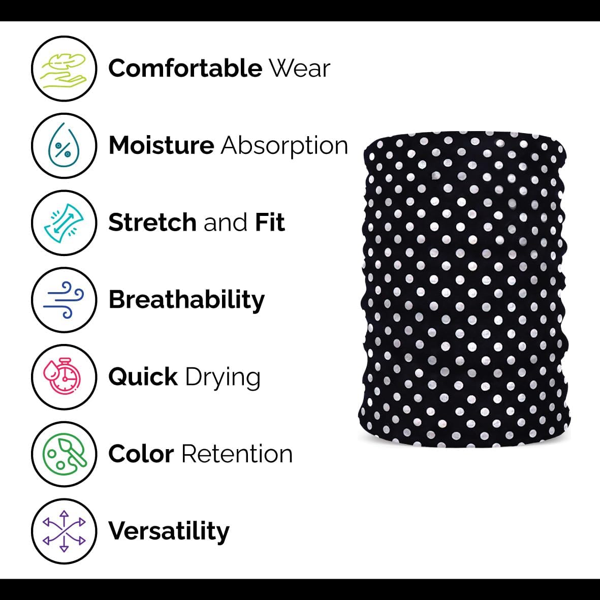 Detalle de wonderCat LONDON 6 PCS Unisex Neck Warmer – Seamless Tube Balaclavas for Everyday Cycling and Outdoor use