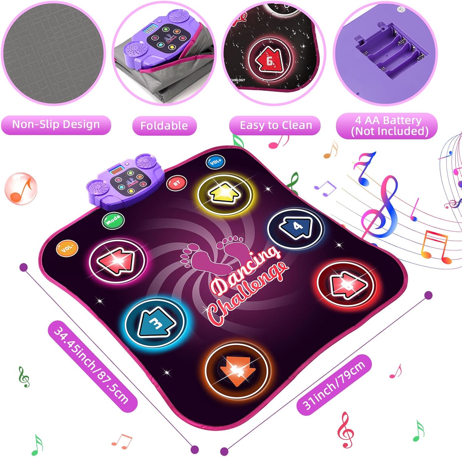 Thumbnail 4 de Dhapy Tanzmatte Kinder Musikspiel mit Bluetooth