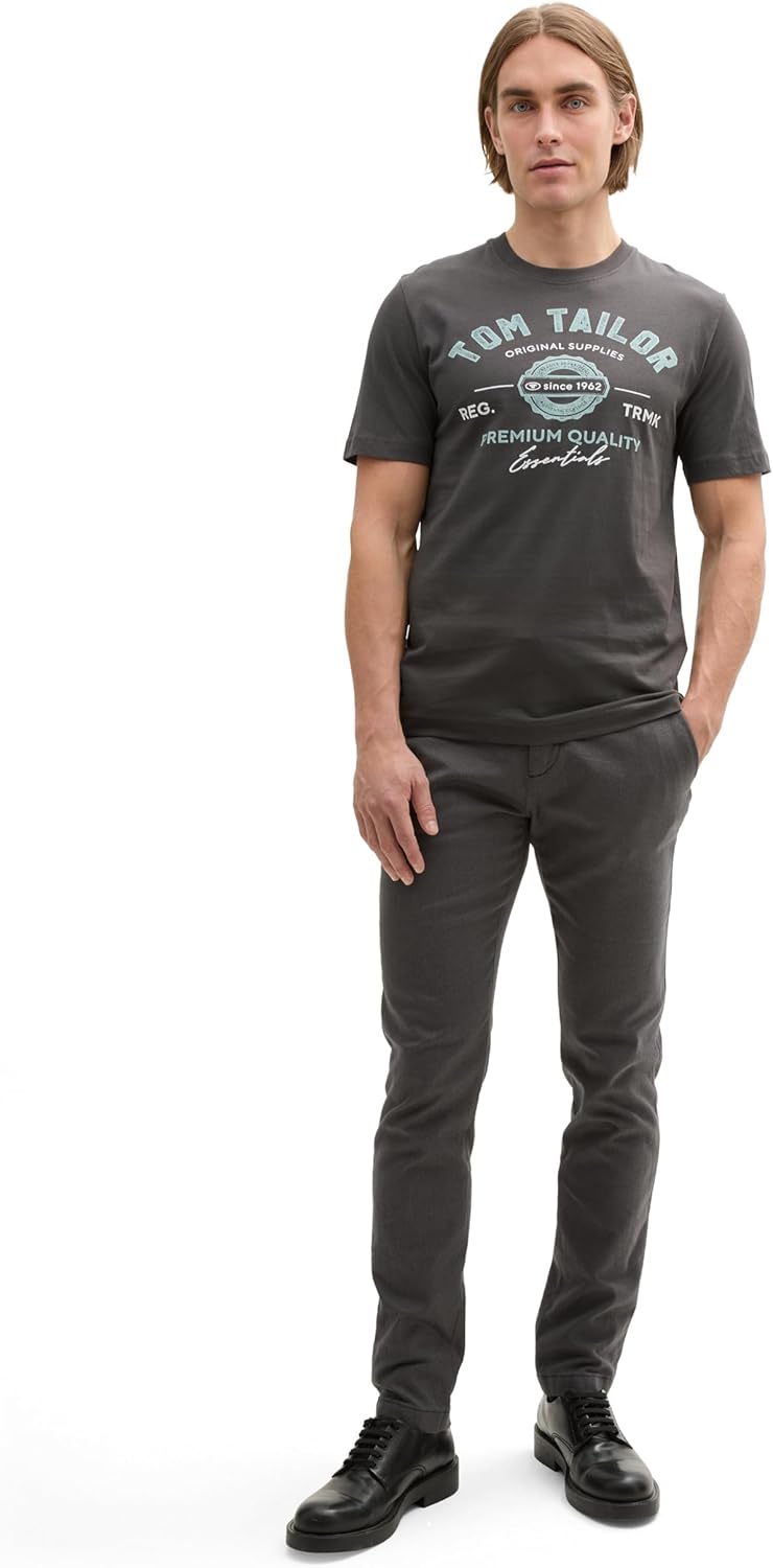 Thumbnail 1 de Tom Tailor T-shirt homme asymétrique imprimé à manches courtes