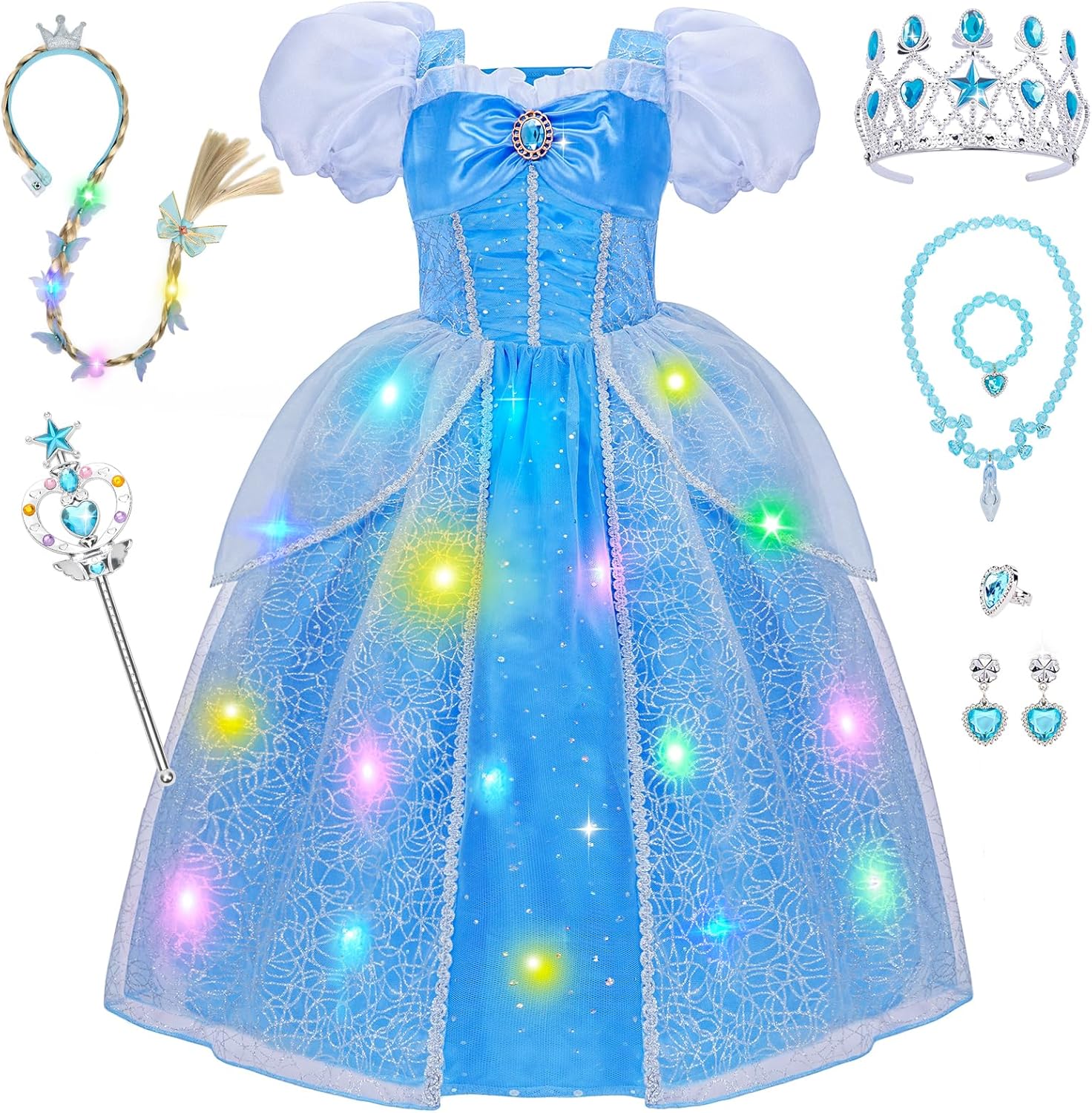 Thumbnail 5 de MELAND Princess Costume Blue light up dress 3–10