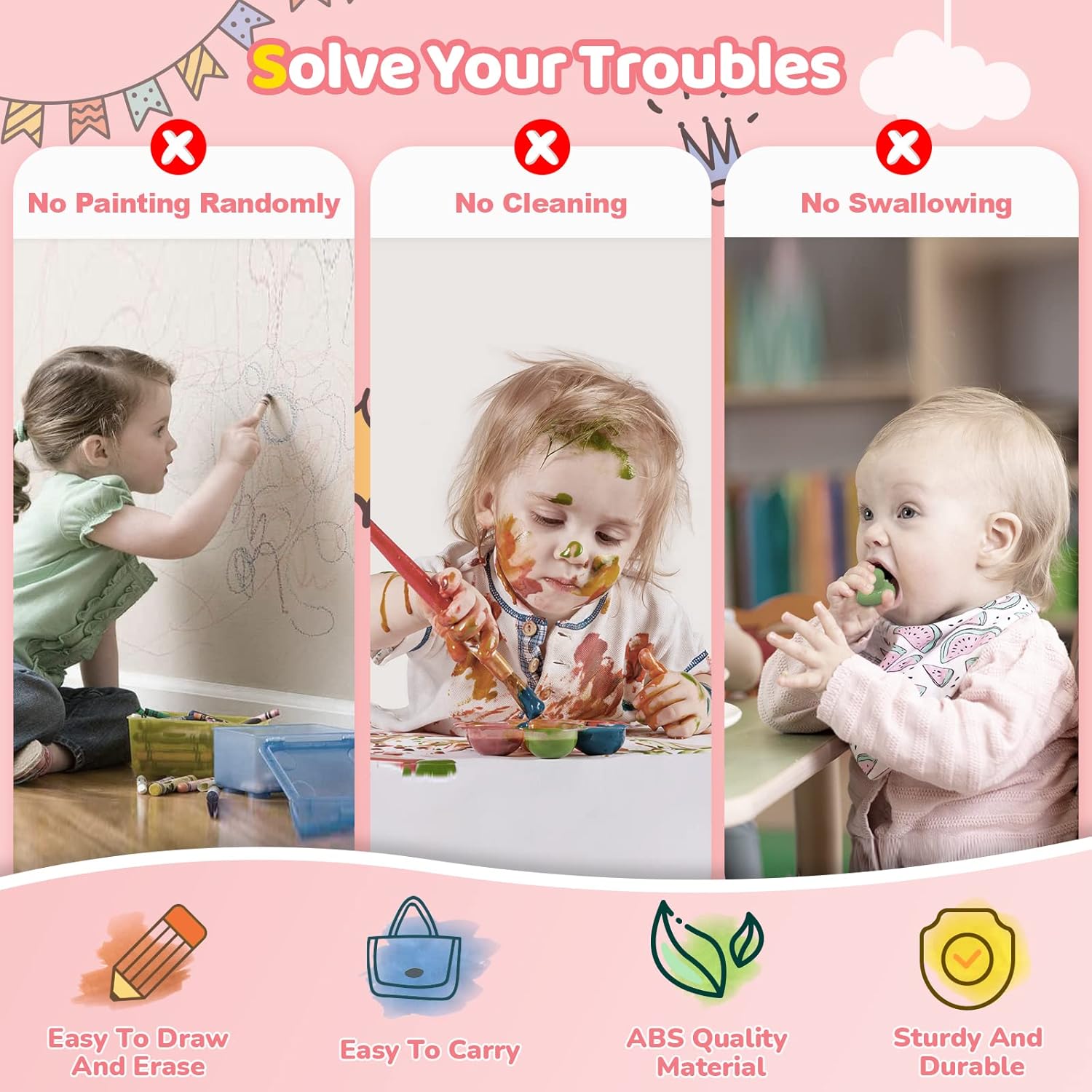 Detalle de Kikidex Magnetic Drawing Board for 1–2 year olds 🎨