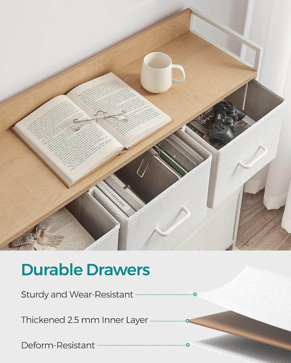 Thumbnail 6 de SONGMICS Fabric Drawer Dresser, 7 Drawers
