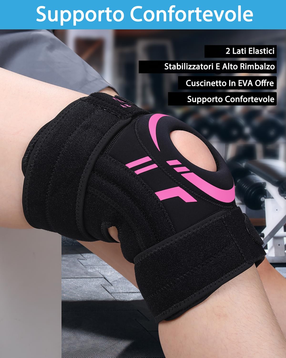Detalle 2 de ABYON Ginocchiera DSHX-06: supporto regolabile in neoprene per ginocchio, artrite e infortunio