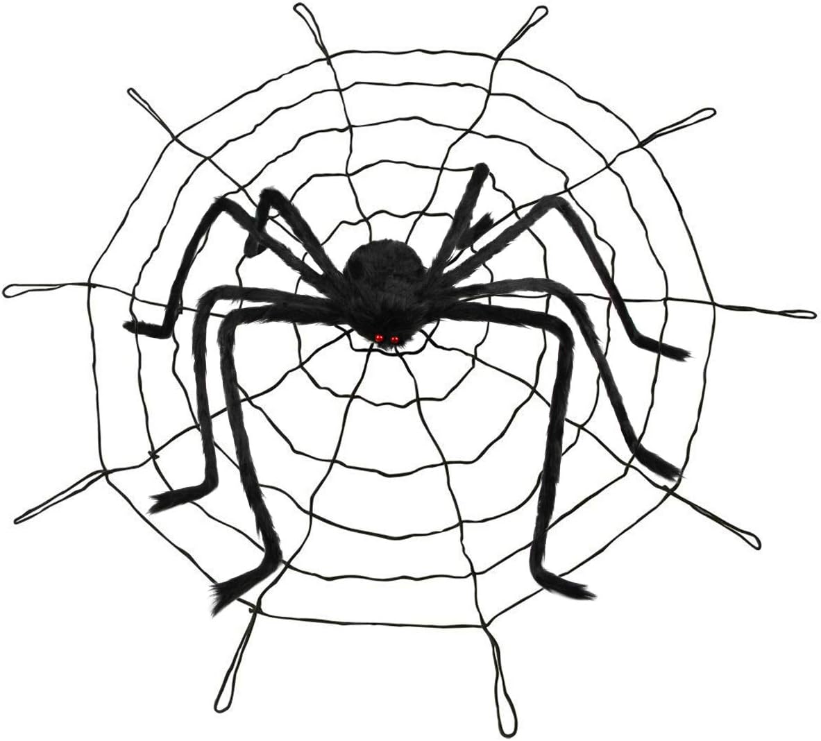 Detalle 1 de Libay Libay-15 Giant Halloween Spider, 79-Inch Black Hairy Decor