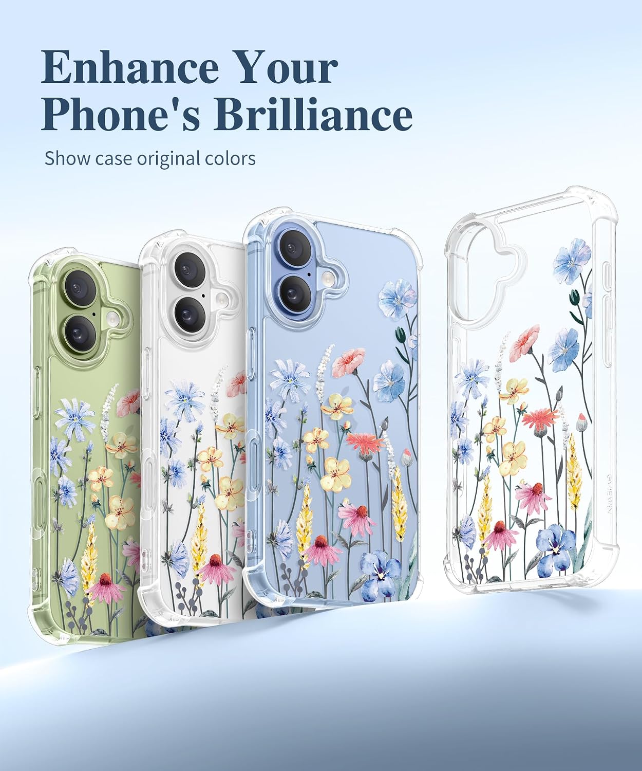 Thumbnail 4 de GVIEWIN 81 iPhone 17 Case, Floral Clear Slim with Screen and Camera Protectors