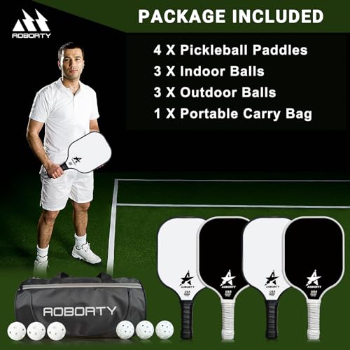 Thumbnail 4 de AOBORTY Pickleball Paddles 4-Pack with 4 Balls 🏓