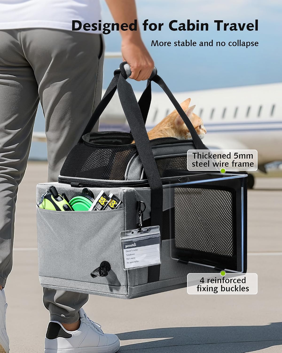 Detalle de Pecute Cat Carrier 6 cm compact grey