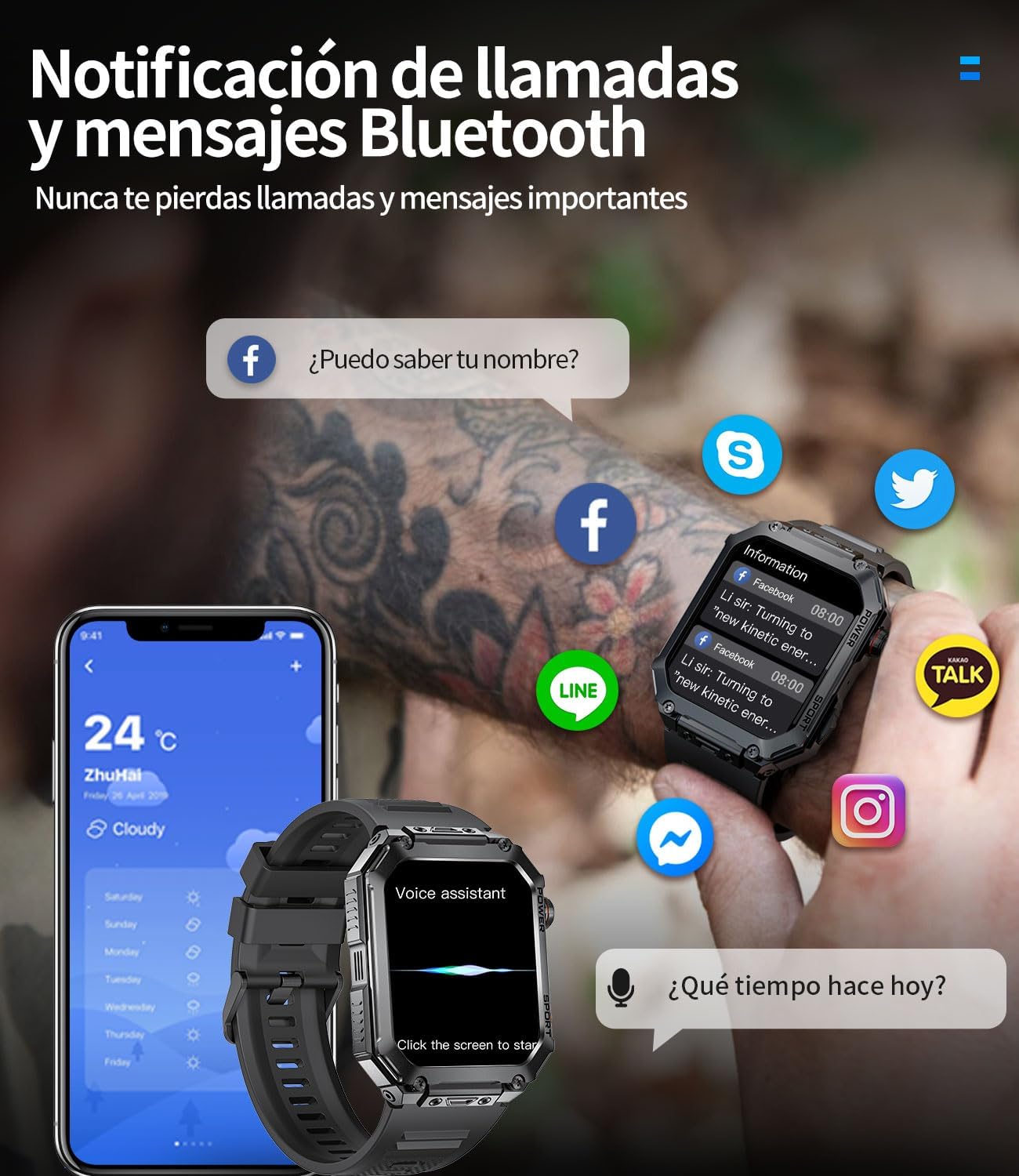 Thumbnail 6 de Reloj Inteligente Militar 1,91
