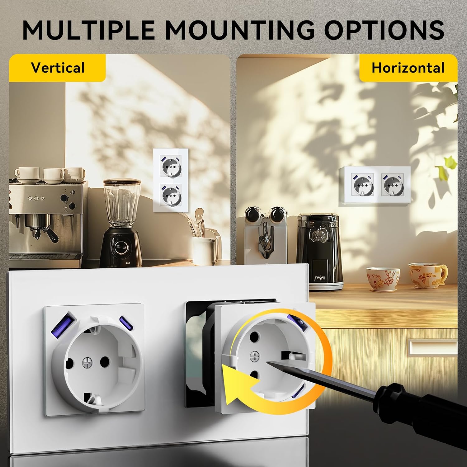 Thumbnail 6 de BSEEDLIFE Schuko-Steckdose mit USB-C 20W PD & USB-A 2-fach im Glasrahmen – Unterputz, Typ F, Erdung, 86 × 157 mm