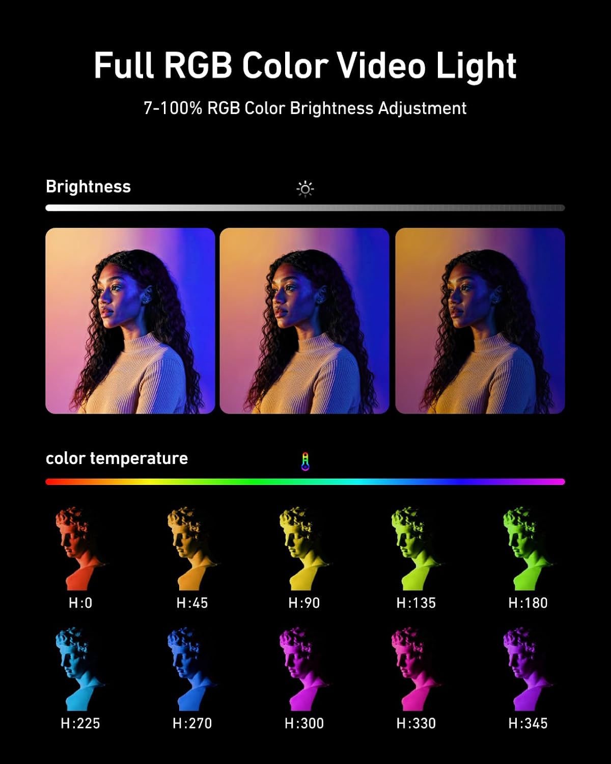 Thumbnail 1 de TELESIN Magnetic RGB Video Light with cold shoe mount (CRI 95+, 2700–7500K)