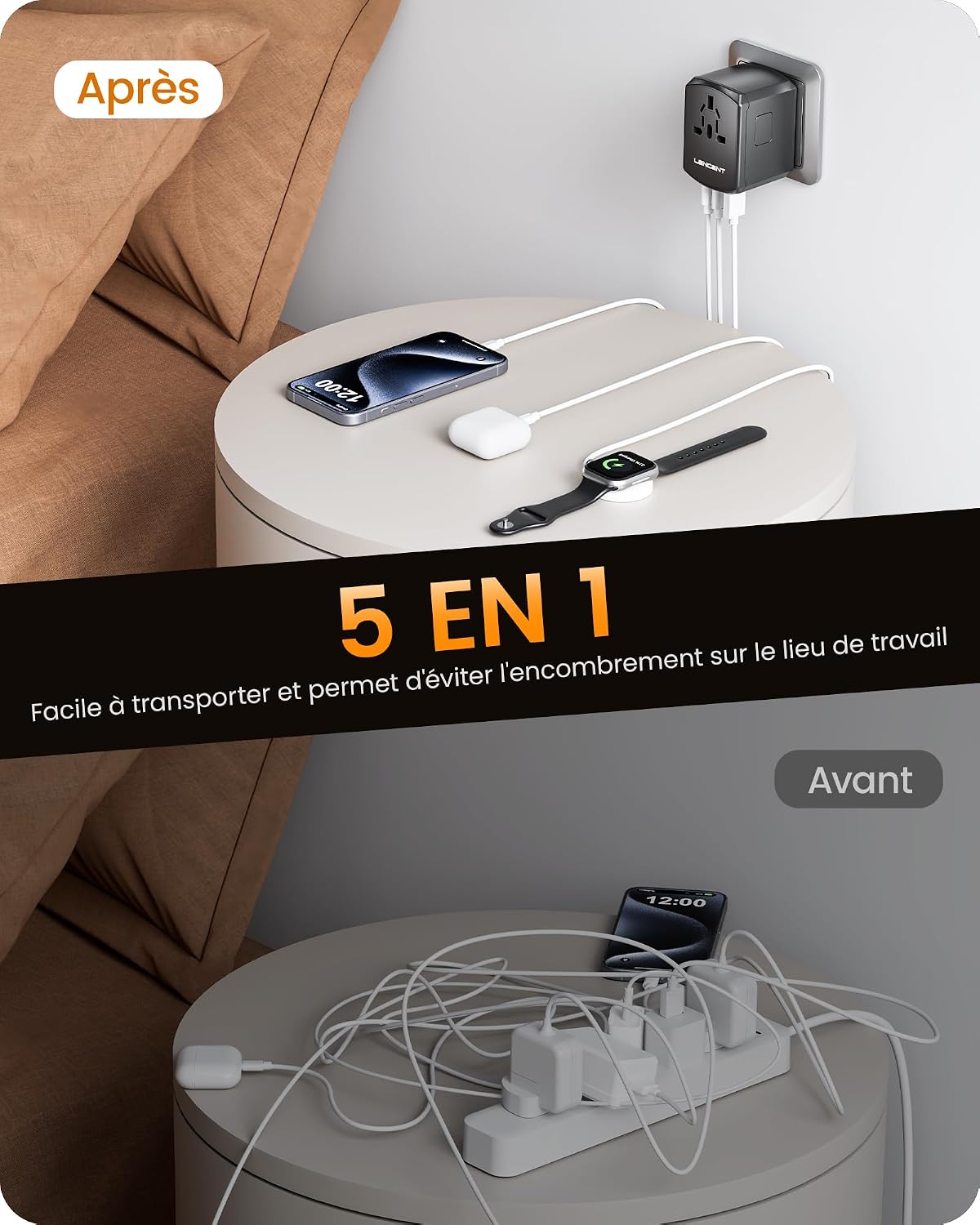 Thumbnail 4 de LENCENT Adaptateur universel 200 pays 🔌