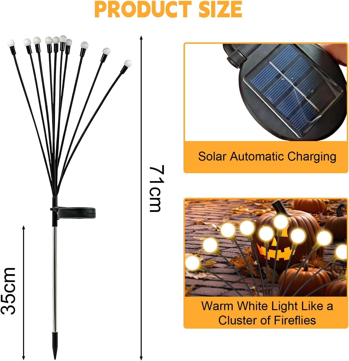 Thumbnail 1 de Solar Lights Outdoor, 6 Pack Firefly Lights – Waterproof, UK Garden Decor