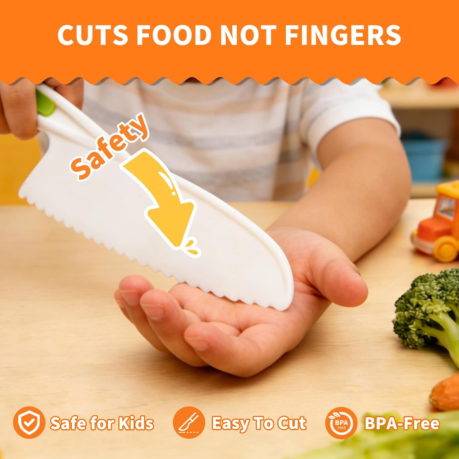 Thumbnail 3 de 28 Pieces Montessori Kitchen Toys for Toddlers: Safe, colourful knife set for real pretend cooking