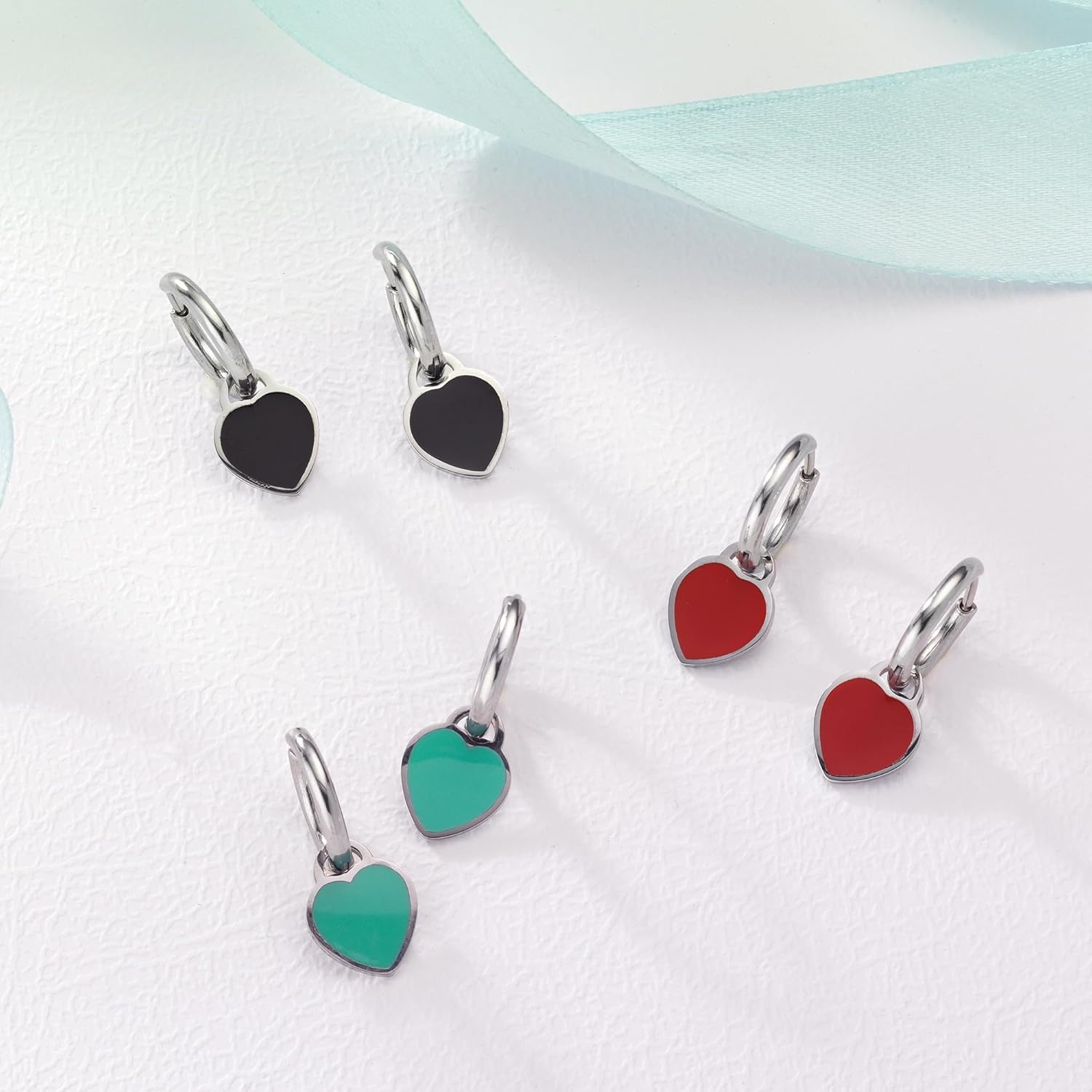 Thumbnail 6 de inSCINTILLE Cuore Rock: orecchini da donna in acciaio inox con pendente cuore colorato