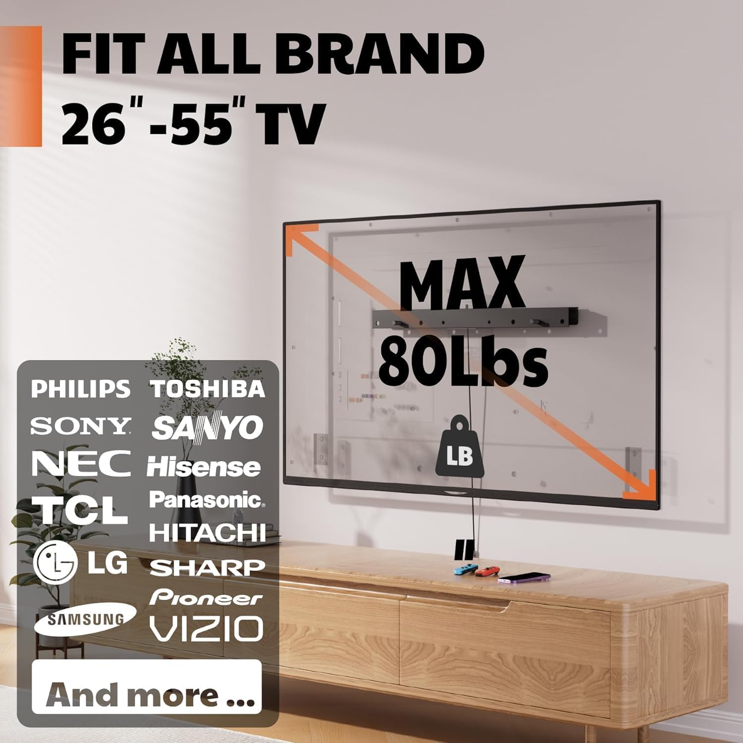 Thumbnail 3 de AENTGIU Studless TV Wall Mount 26-55 inch