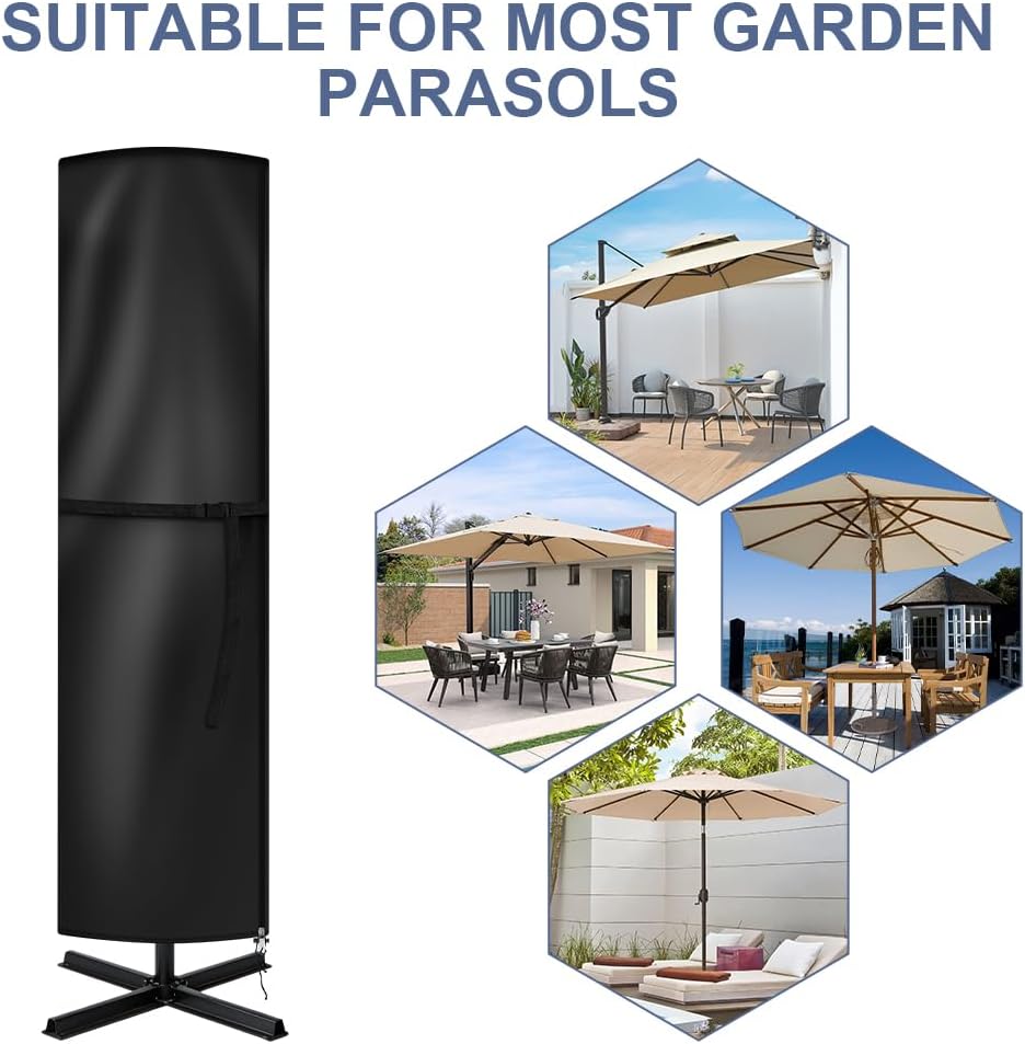 Detalle de Housse de parasol droit AOOWU en tissu Oxford 210D imperméable, avec fermeture éclair