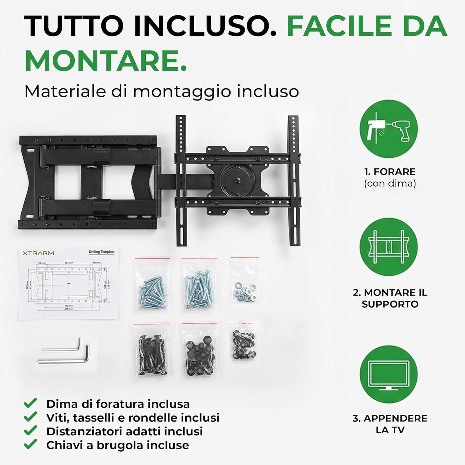 Detalle 1 de XTRARM TiTon FLEX supporto TV da parete 80 cm