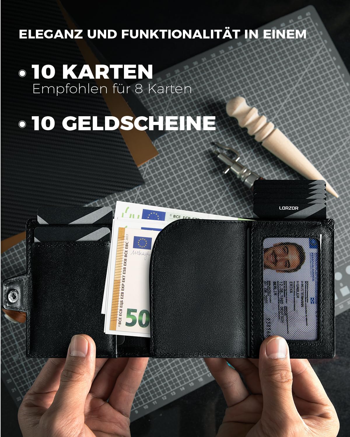 Detalle 2 de LORZOR Airtag Wallet 10 Karten 👛