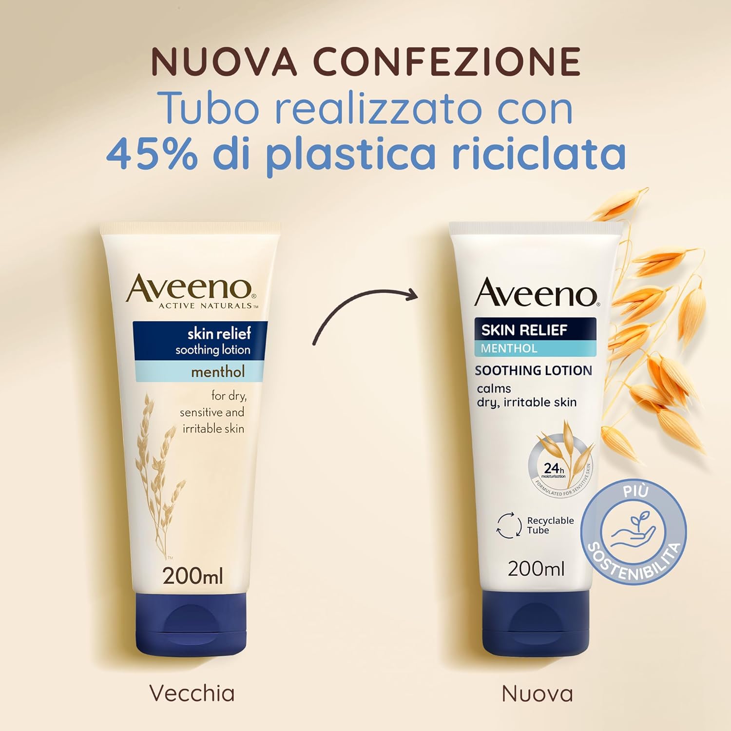 Thumbnail 4 de Aveeno Skin Relief Crema Corpo Idratante Lenitiva con Mentolo e Avena Colloidale Prebiotica (200 ml)