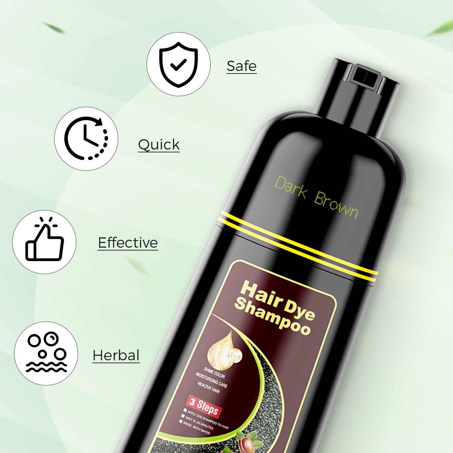 Thumbnail 6 de KAISASA Dark Brown Hair Dye Shampoo 3-in-1 (16.9 fl. oz) for Covering Gray Hair