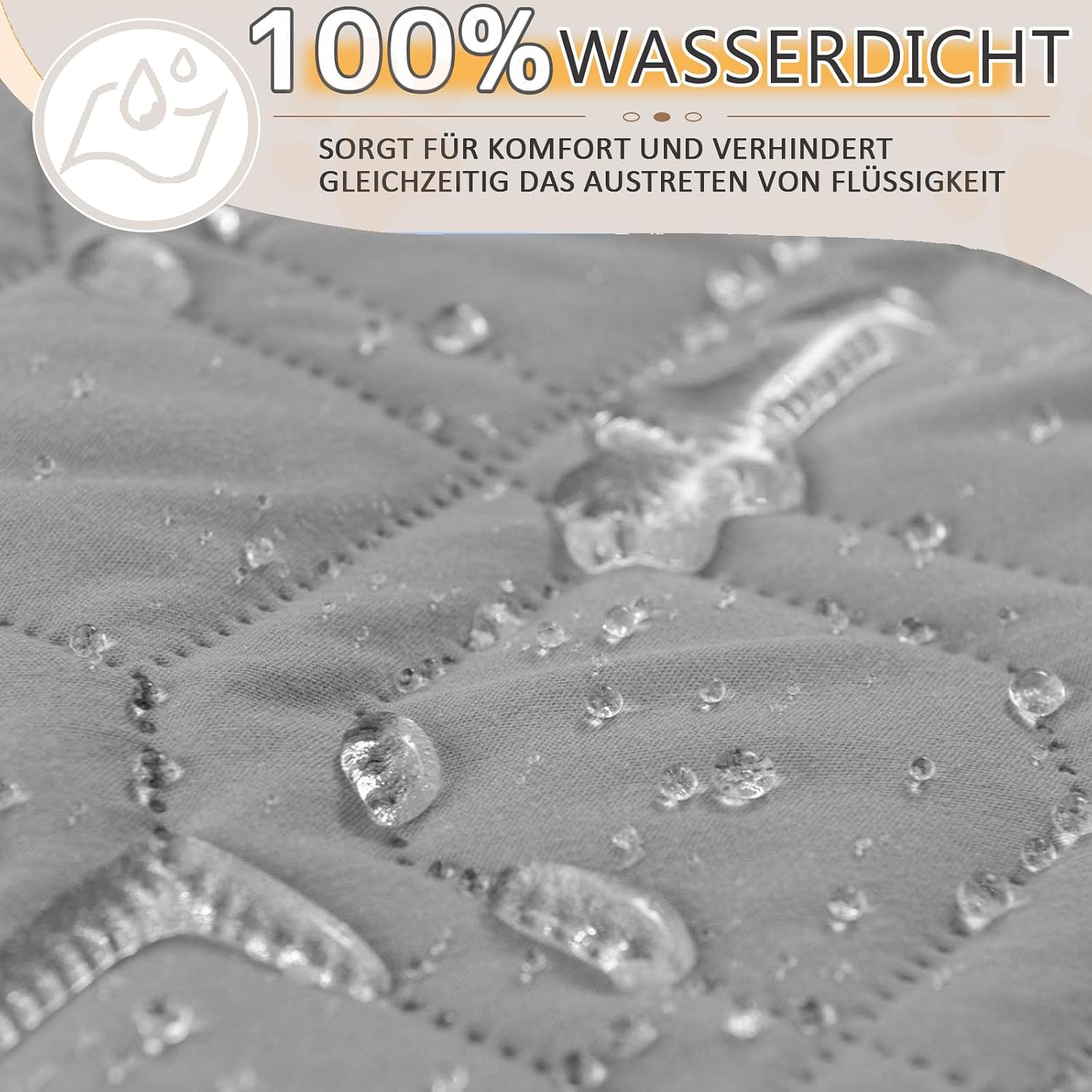 Detalle de GYURO 100% wasserdichte Hundedecke beidseitig nutzbar – Schutz für Sofa, Bett und Auto (Grau, 97 × 190 cm)