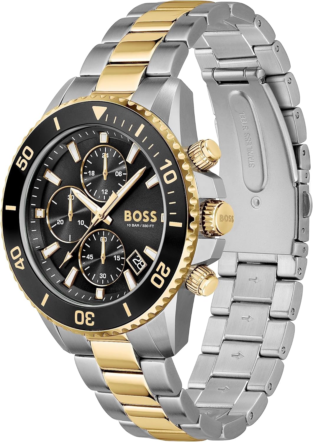 Thumbnail 1 de BOSS Orologio Cronografo da Uomo Admiral 45mm –Quarzo, Bracciale In Acciaio Inossidabile (Gold) con opzioni silicone/tessuto oceanici
