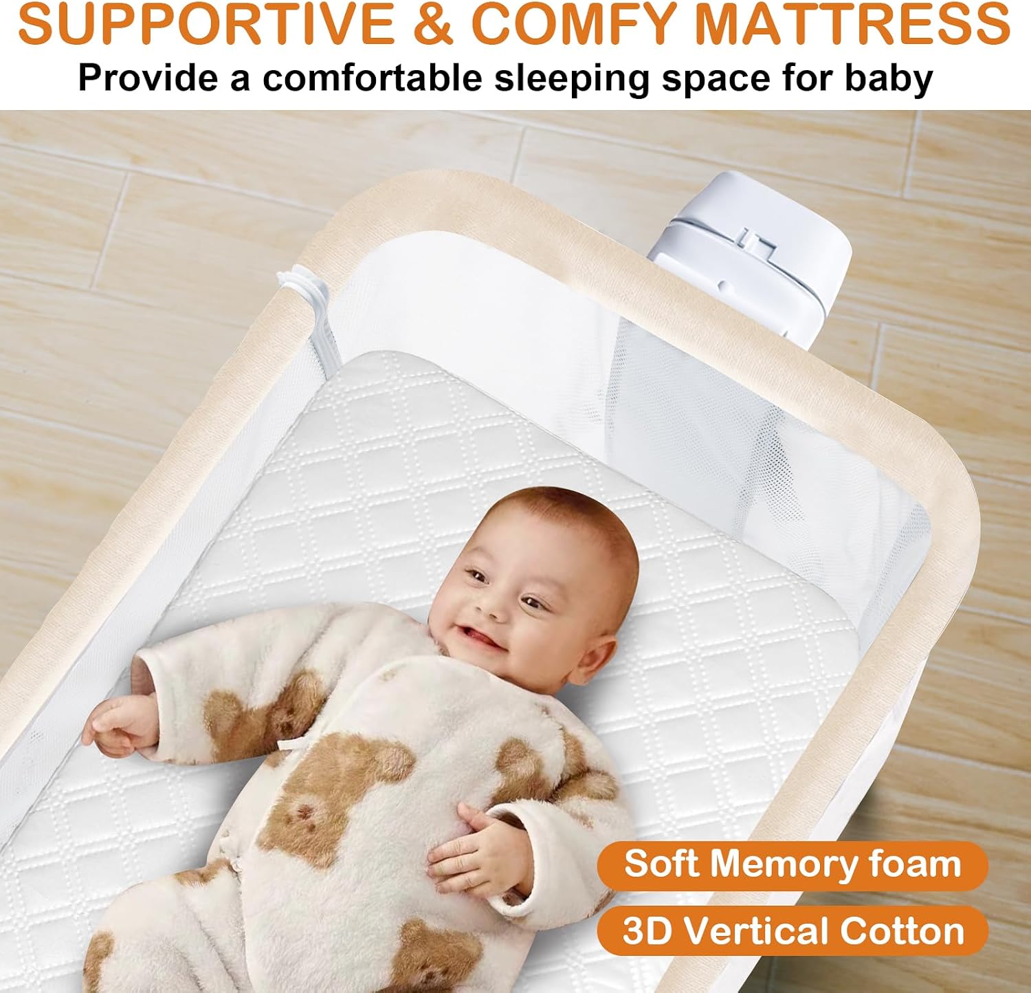 Thumbnail 6 de kingobabys 3-in-1 Baby Bassinet, Beige, with Six Height Settings and Rocking Mode
