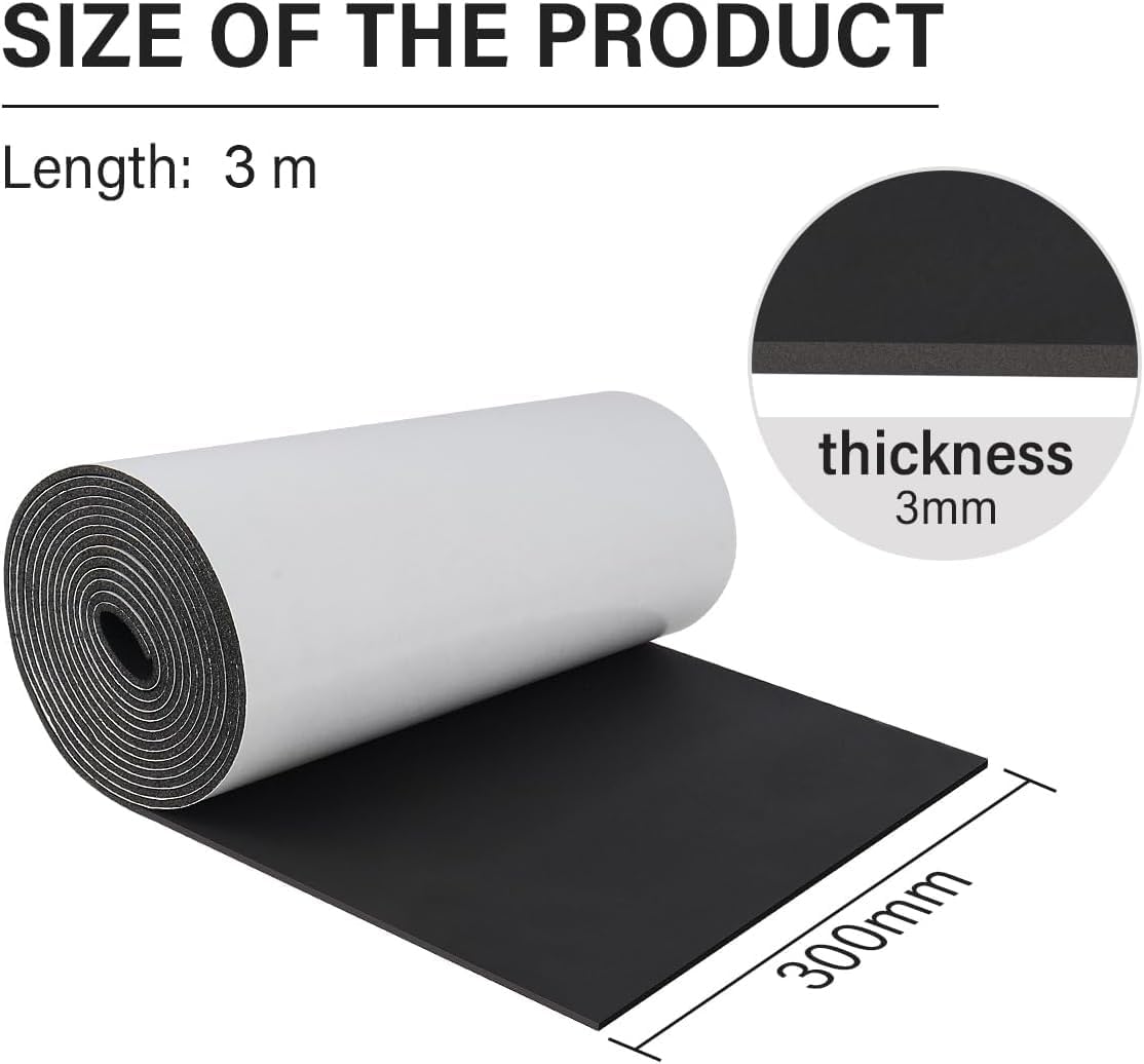Thumbnail 1 de Storystore Self Adhesive Foam Roll 300mm x 3mm x 3m — High Density Black Foam Sheet with Adhesive Backing