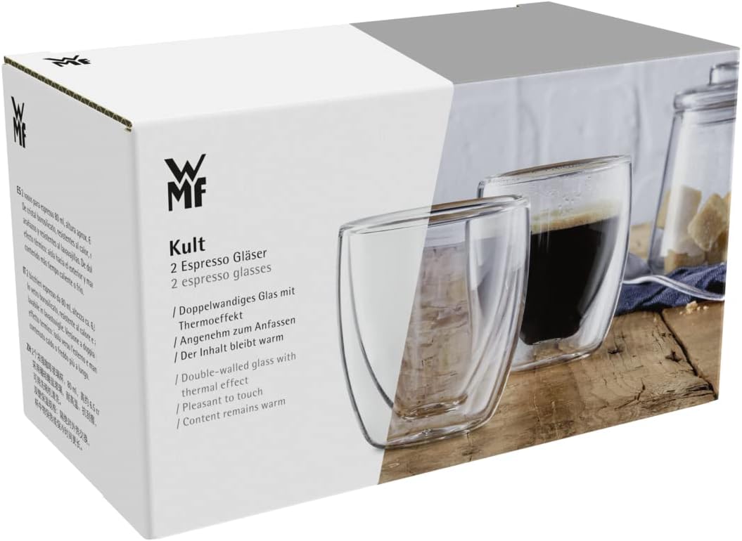Thumbnail 5 de doppelwandige WMF Kult Espressotassen aus Borosilikatglas (2-teilig, 80 ml) mit Schwebeeffekt