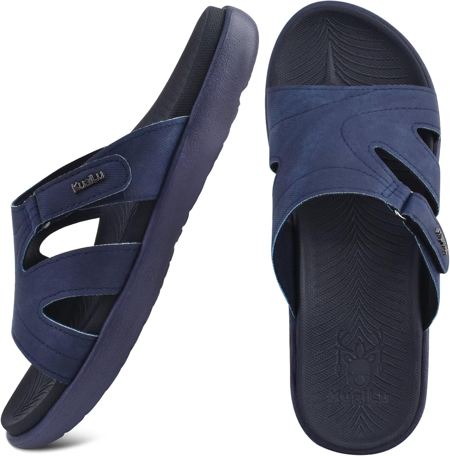 Detalle de KuaiLu Damen Sandalen Orthopädische Mode Leichte Badeschlappen – Verstellbare Open-Toe Sandalen mit Antirutsch-Sohle
