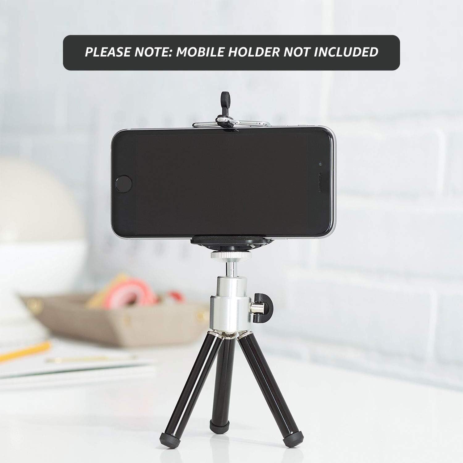 Thumbnail 1 de Amazon Basics Lightweight Mini Tripod (19cm / 7.5in) – extendable desk & travel tripod