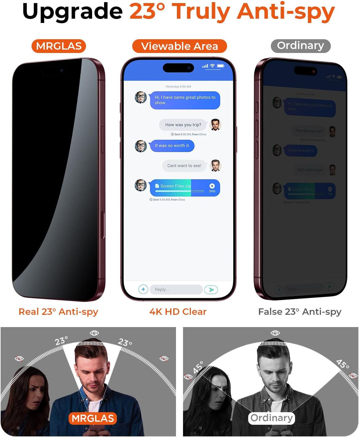 Detalle de MRGLAS Privacy Screen Protector 6.9-inch