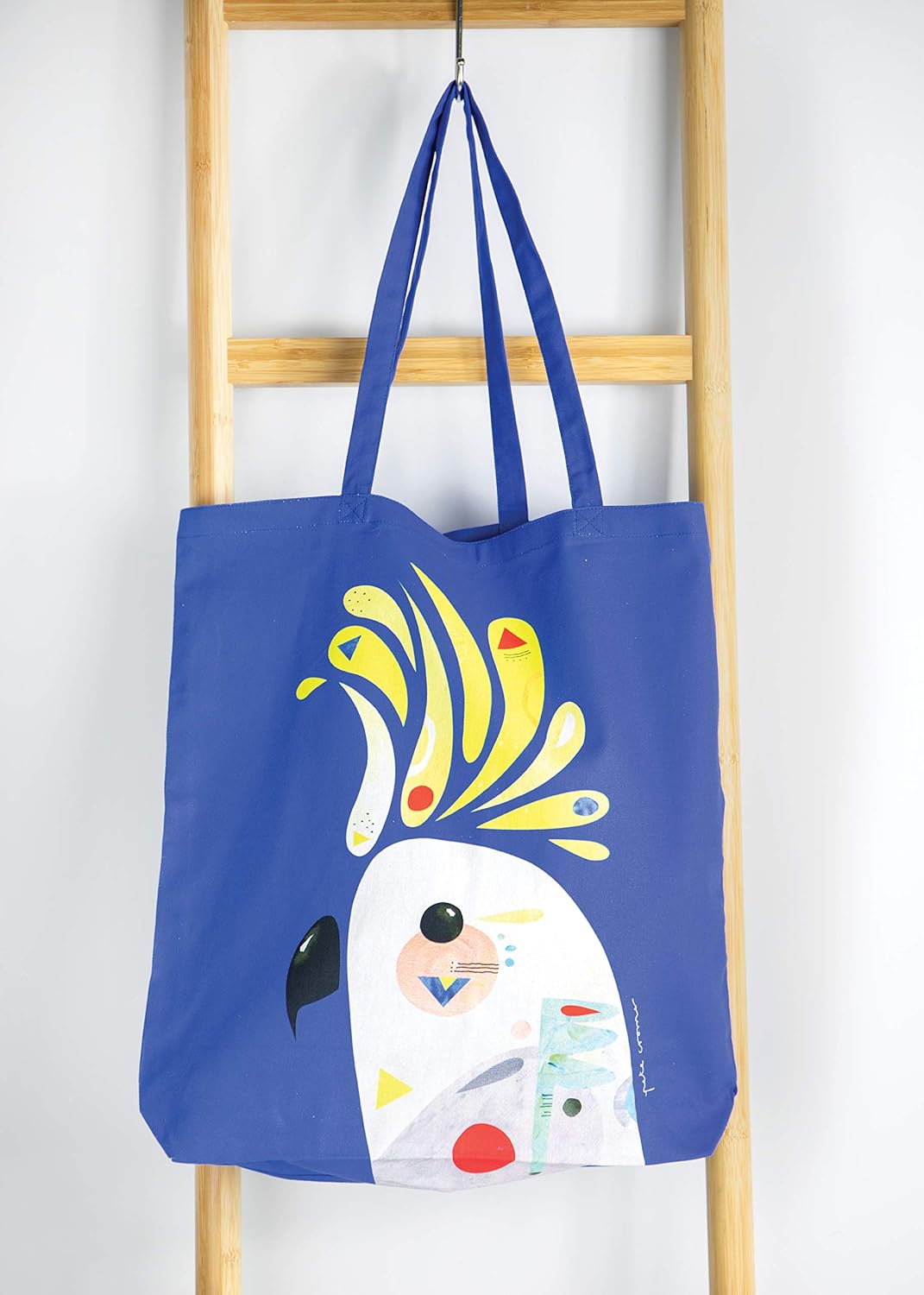 Detalle de Maxwell & Williams Pete Cromer - Borsa tote grande stampa cacatua, cotone etico 42 x 41 cm