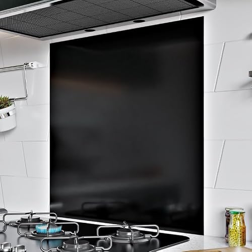 Detalle 1 de BELOFAY 1mm Stainless Steel Splashback 600x550mm in Black Brushed Finish with Adhesive Included