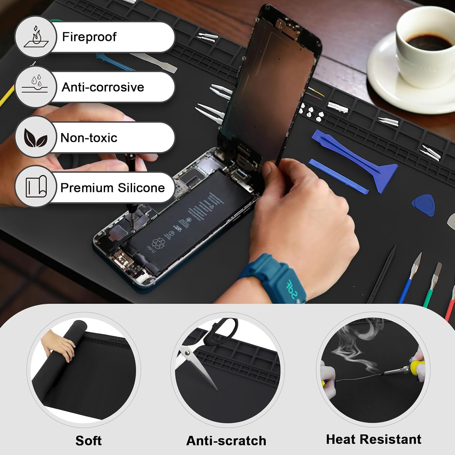 Detalle de Extra Large Soldering Mat 27.6 x 15.7 in