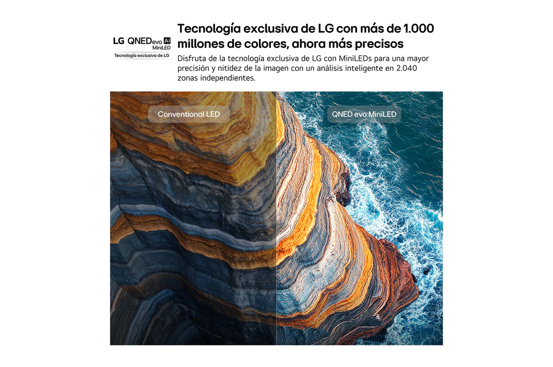 Detalle 2 de LG QNED evo MiniLED 82 55" (55QNED82EB6A.OBSPTO): motor inteligente para cine y juego sin complicaciones