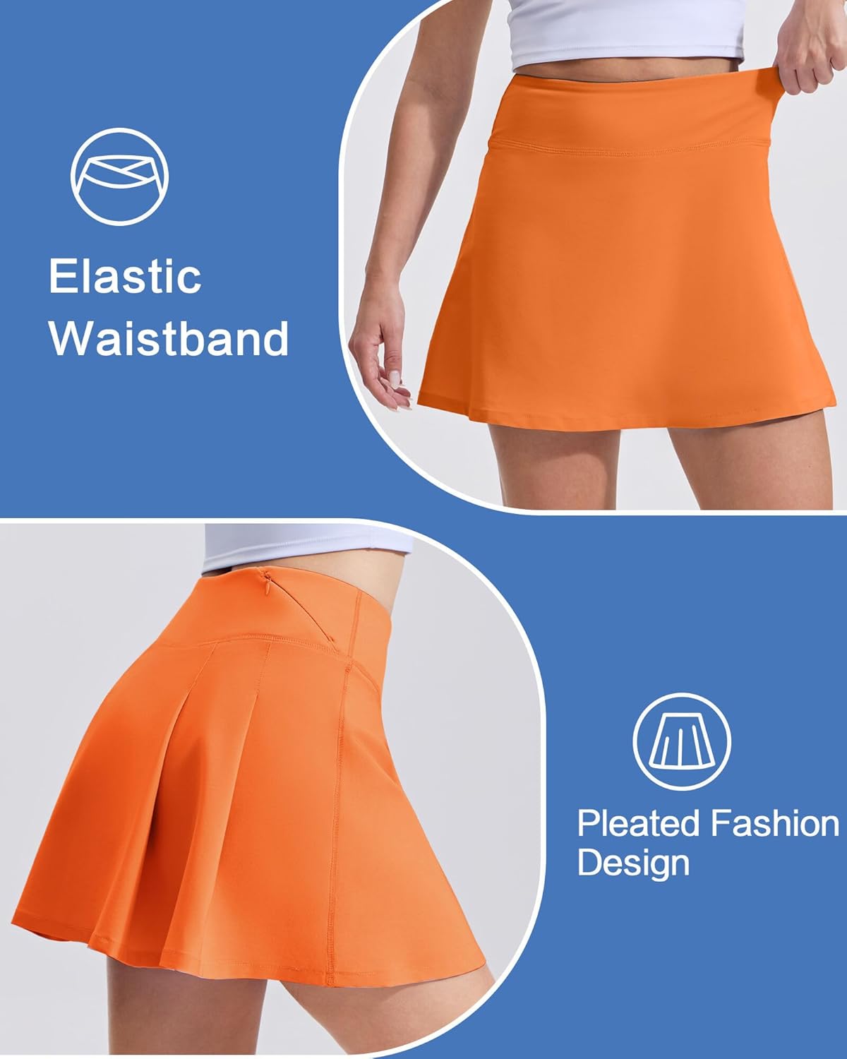 Thumbnail 4 de LUWELL PRO Women’s Quick-Dry Tennis Skort with Liner Pocket (Mid to High Waisted, Pleated)